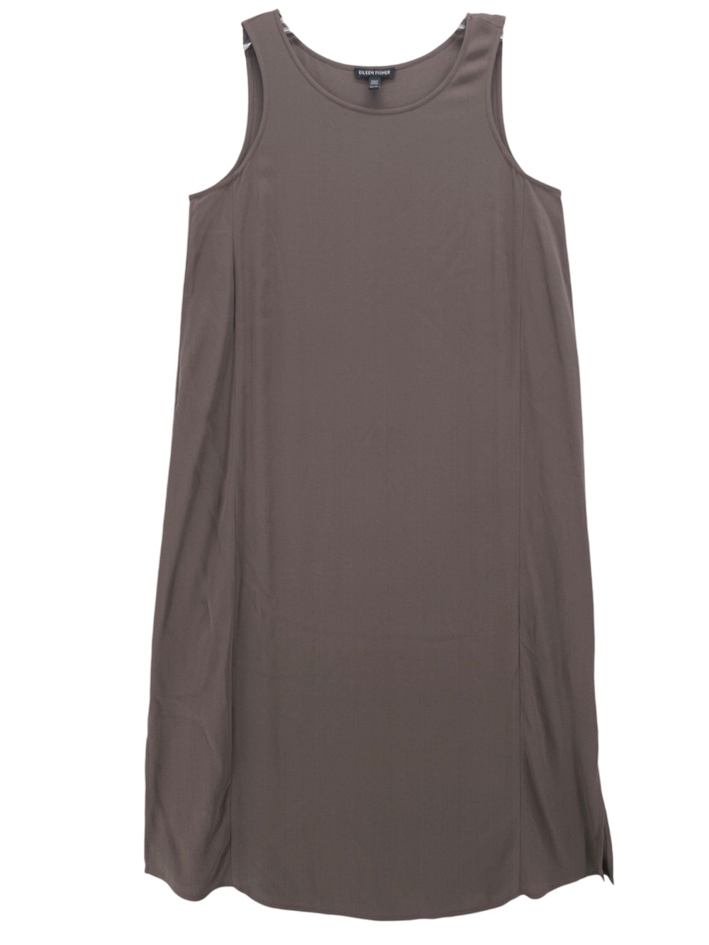 Eileen Fisher Taupe Sleeveless Shift Dress